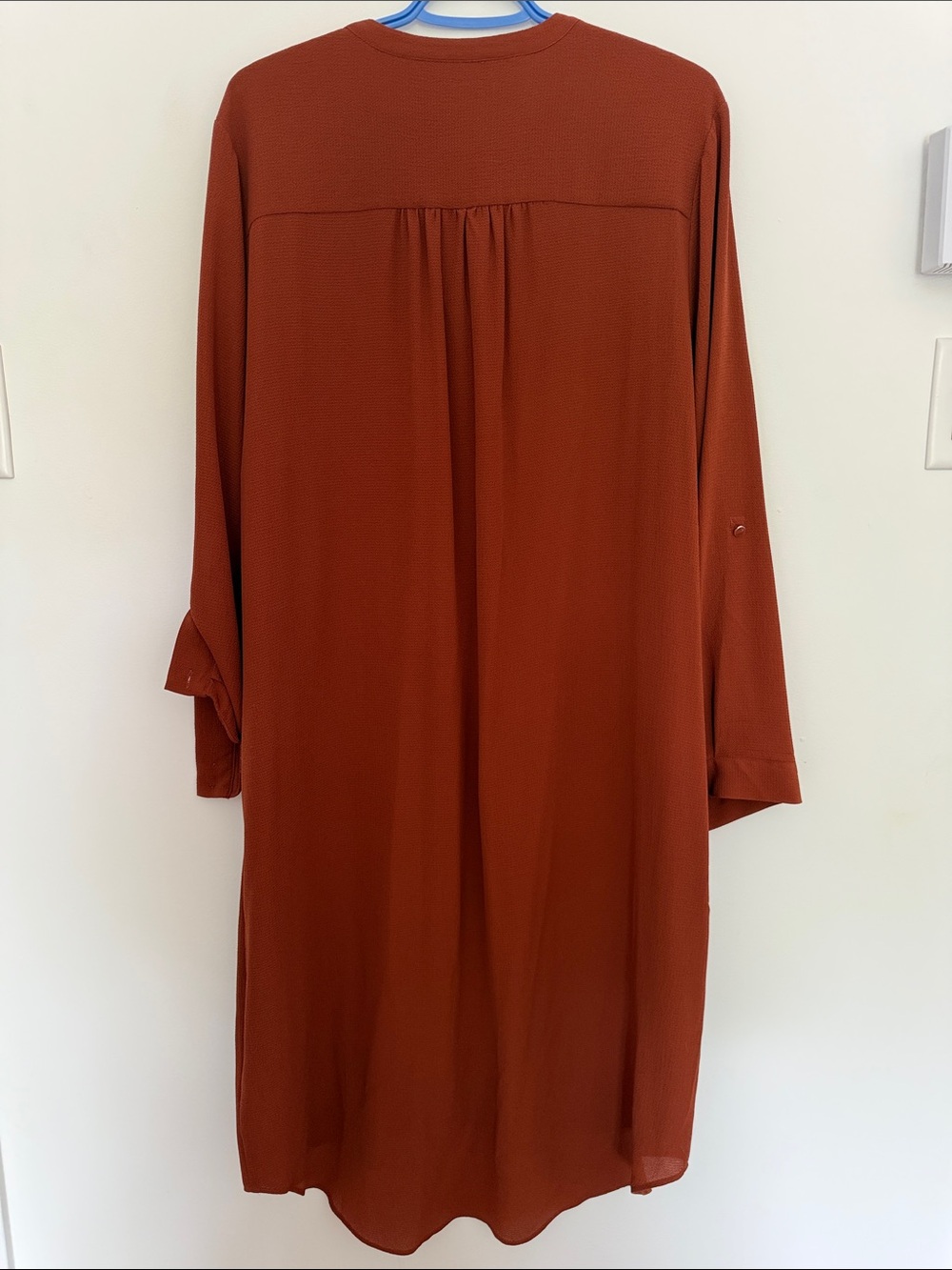 Addition Elle Long Sleeve Button-Front Dress in Rust - Picture 8 of 8